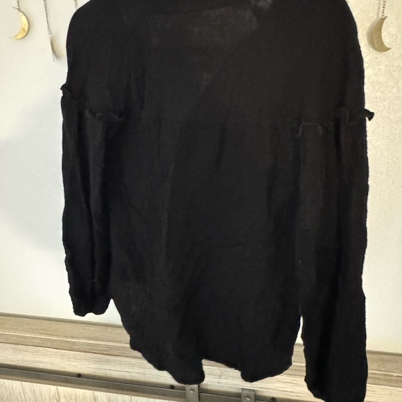Women’s Black Cotton Gauze top - Picture 3 of 4